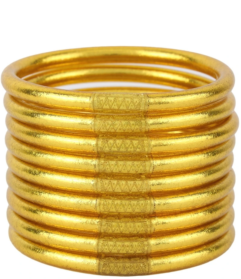 BuDhaGirl Serenity Prayer Metallic All Weather Bangle Bracelet Set