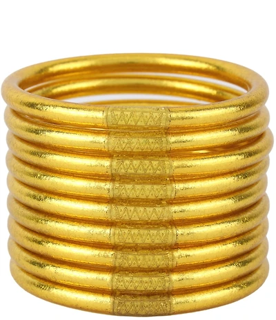 BuDhaGirl Serenity Prayer Metallic All Weather Bangle Bracelet Set