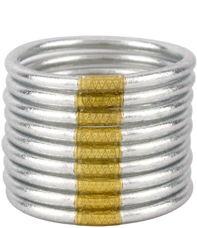 BuDhaGirl Serenity Prayer Metallic All Weather Bangle Bracelet Set