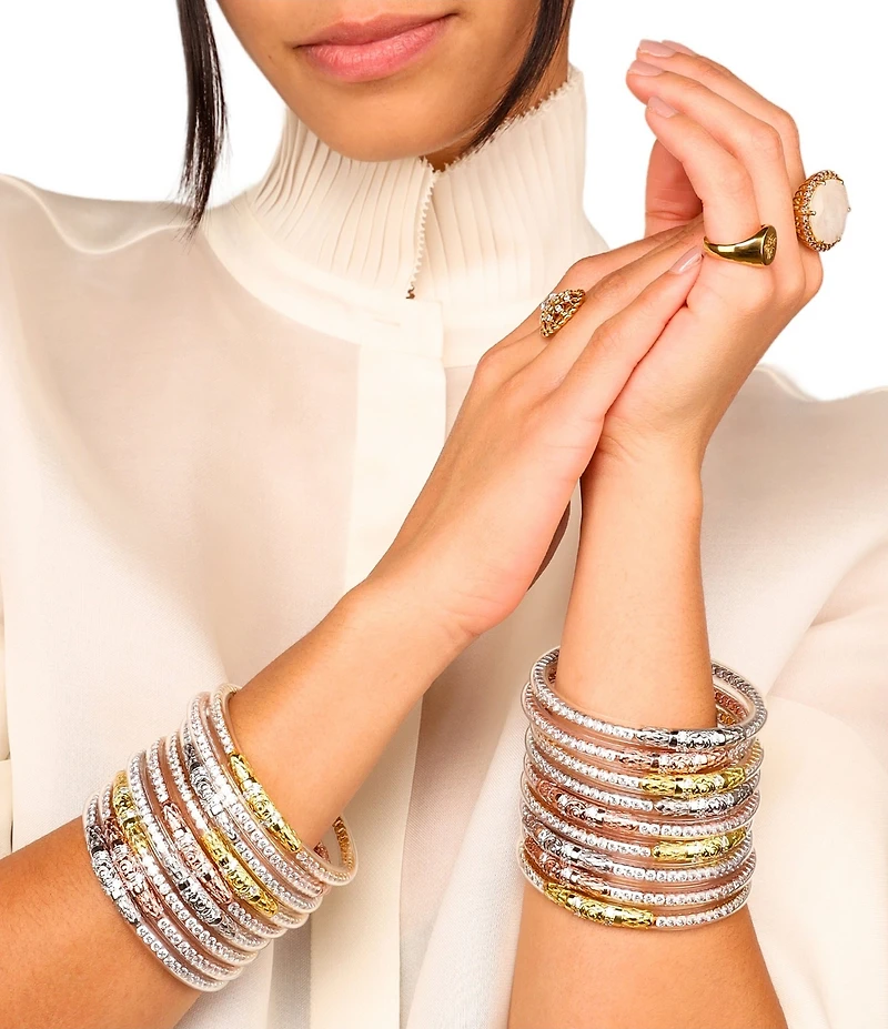 BuDhaGirl Three Queens Crystal All Weather Bangles® Bracelet Set