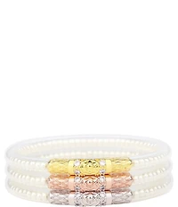 BuDhaGirl Three Queens Pearl All Weather Bangles® Bracelet Set