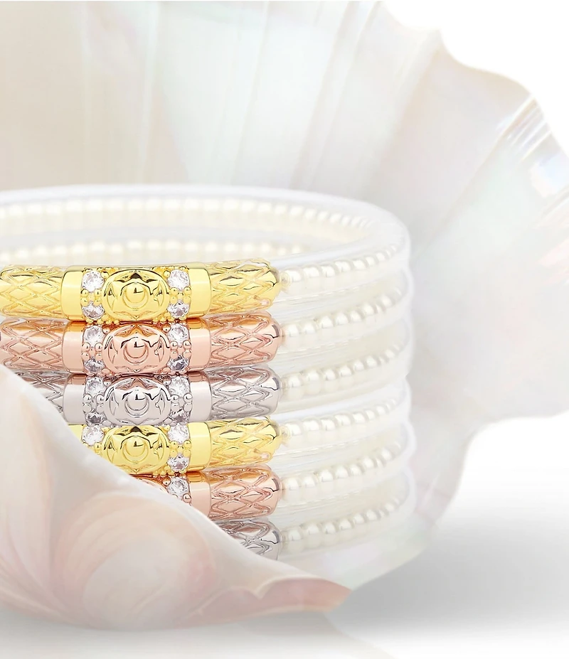 BuDhaGirl Three Queens Pearl All Weather Bangles® Bracelet Set