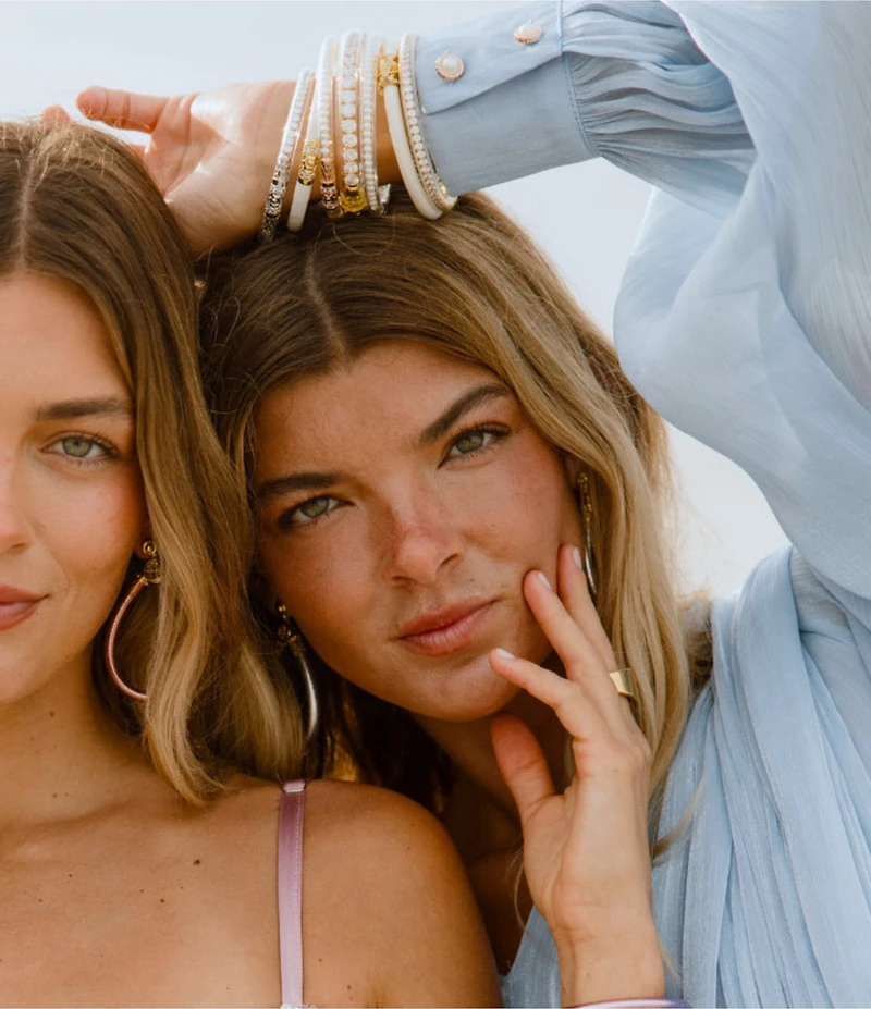 BuDhaGirl Three Queens Pearl All Weather Bangles® Bracelet Set