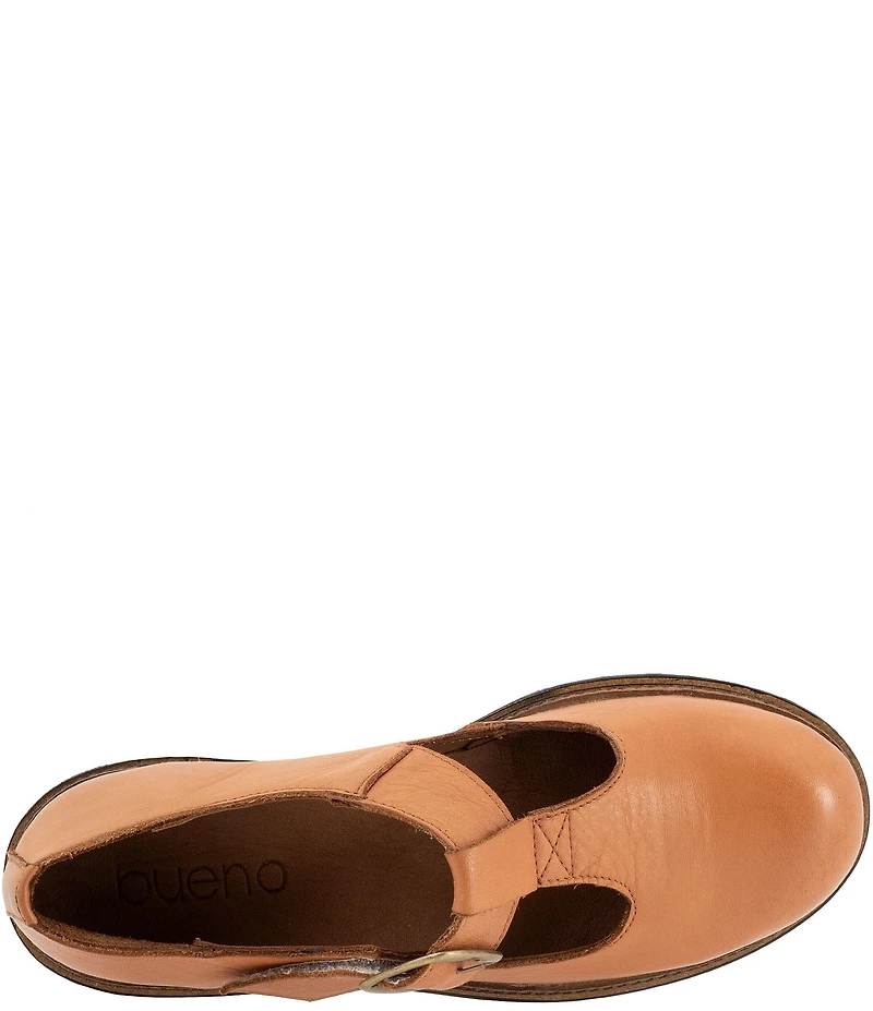 Bueno Abigail Leather T-Strap Mary Jane Platform Oxfords