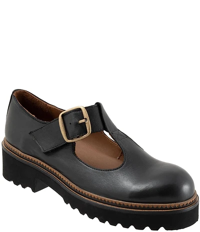 Bueno Abigail Leather T-Strap Mary Jane Platform Oxfords