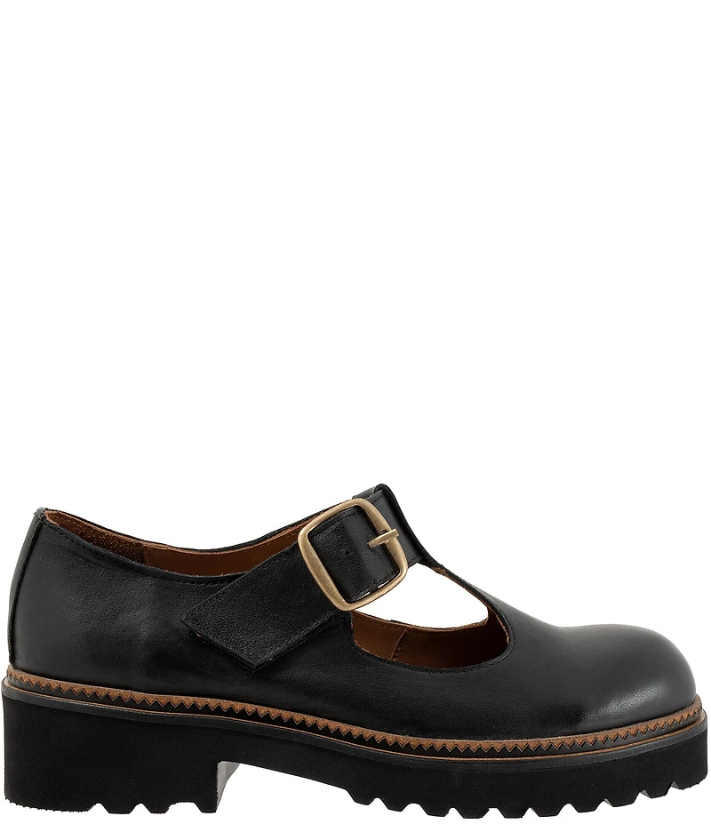 Bueno Abigail Leather T-Strap Mary Jane Platform Oxfords