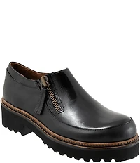 Bueno Amelia Patent Leather Side Zip Platform Loafers