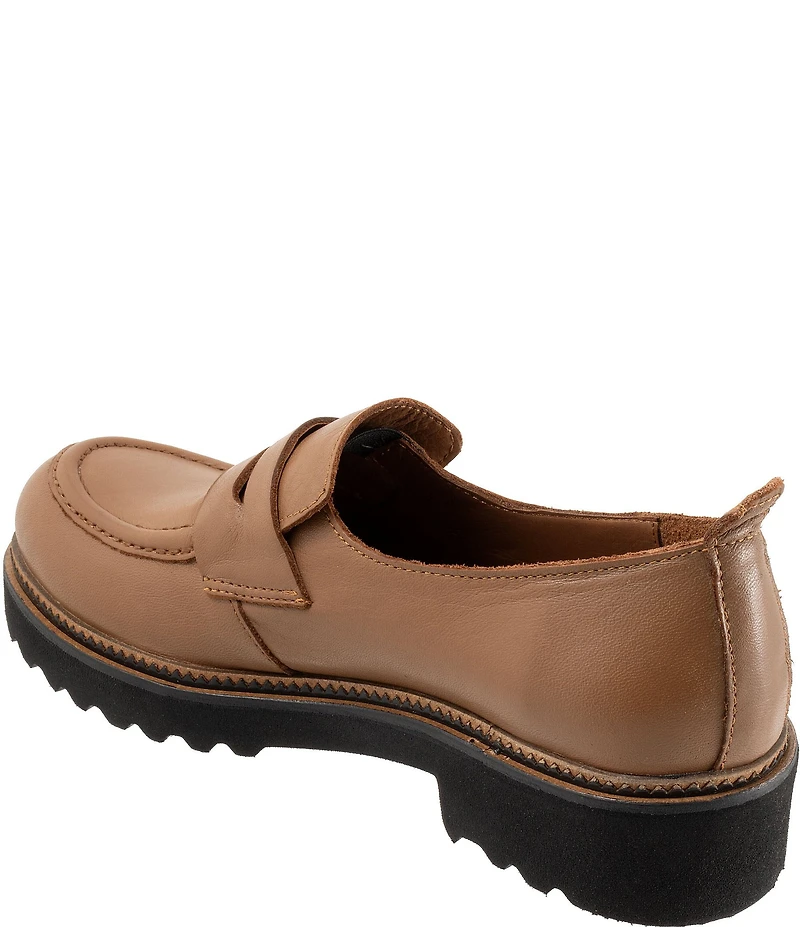 Bueno Annie Leather Platform Penny Loafers