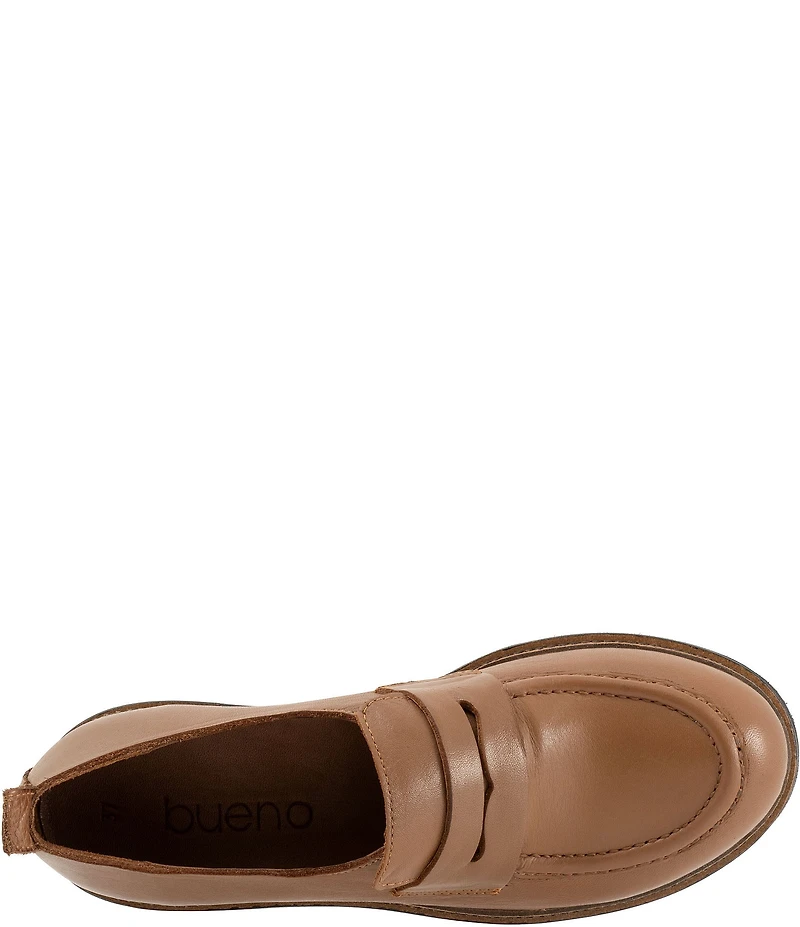Bueno Annie Leather Platform Penny Loafers