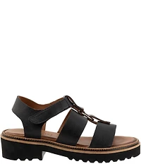 Bueno Athena Leather O-Ring Hardware Banded Slingback Platform Sandals