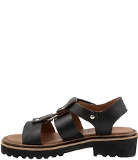 Bueno Athena Leather O-Ring Hardware Banded Slingback Platform Sandals