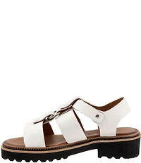 Bueno Athena Leather O-Ring Hardware Banded Slingback Platform Sandals