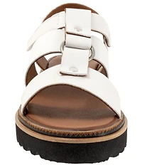 Bueno Athena Leather O-Ring Hardware Banded Slingback Platform Sandals