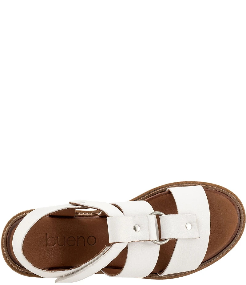 Bueno Athena Leather O-Ring Hardware Banded Slingback Platform Sandals