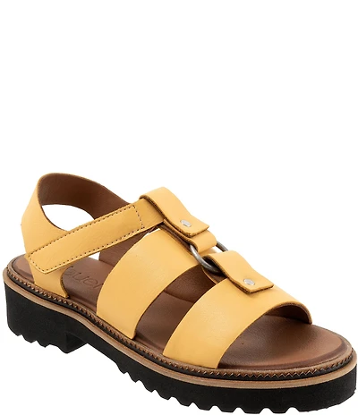 Bueno Athena Leather O-Ring Hardware Banded Slingback Platform Sandals