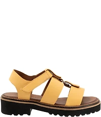 Bueno Athena Leather O-Ring Hardware Banded Slingback Platform Sandals