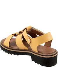 Bueno Athena Leather O-Ring Hardware Banded Slingback Platform Sandals