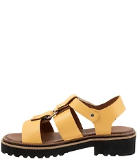 Bueno Athena Leather O-Ring Hardware Banded Slingback Platform Sandals