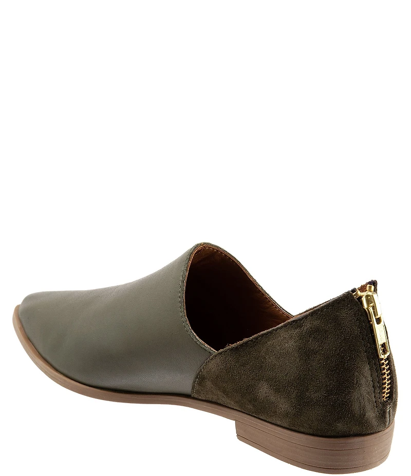 Bueno Beau Leather and Suede Back Zip Loafers