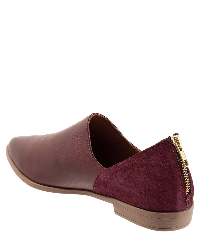 Bueno Beau Leather and Suede Back Zip Loafers