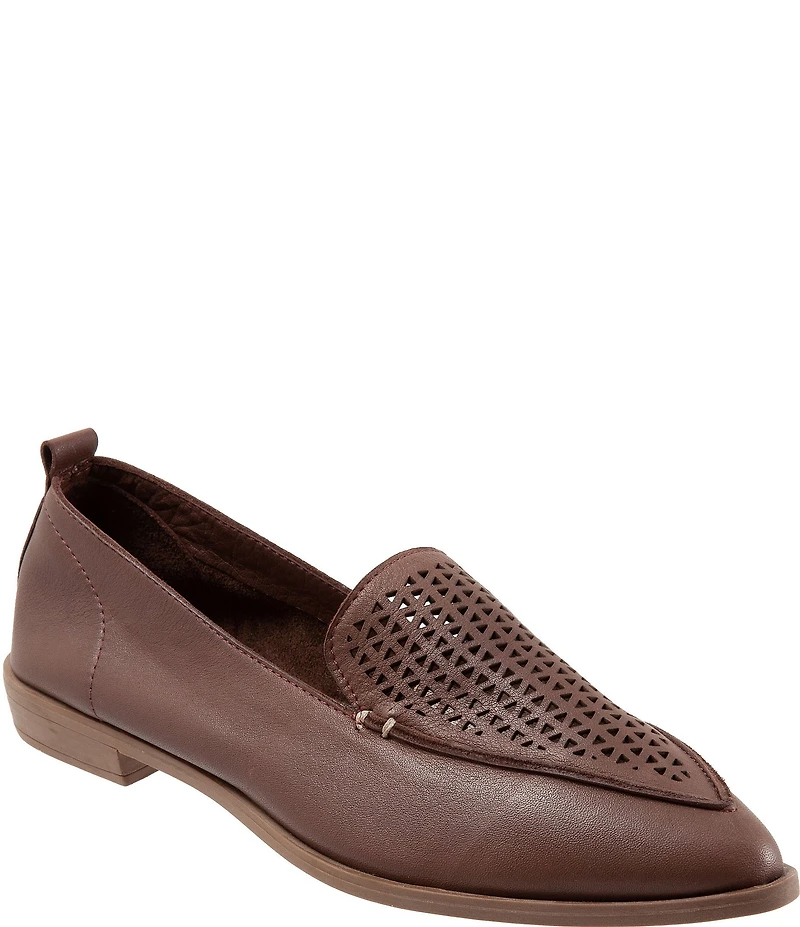 Bueno Blazey Leather Perforated Pointed Toe Loafers