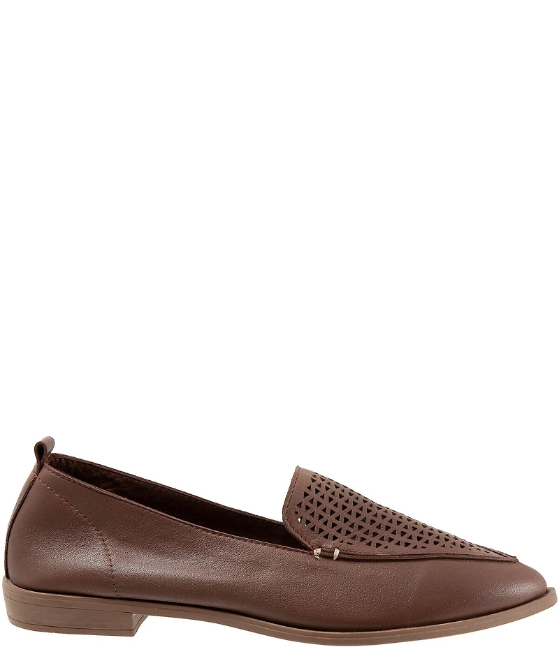 Bueno Blazey Leather Perforated Pointed Toe Loafers