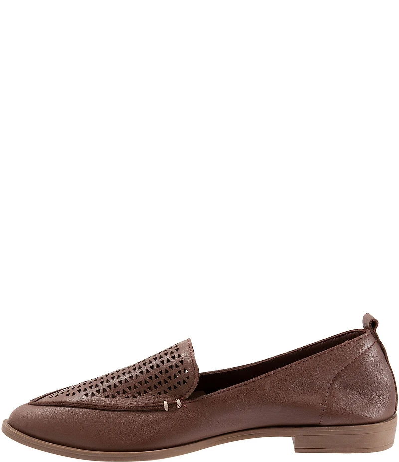 Bueno Blazey Leather Perforated Pointed Toe Loafers