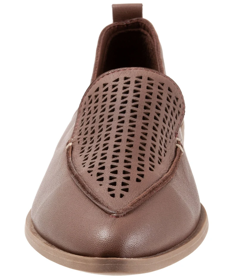 Bueno Blazey Leather Perforated Pointed Toe Loafers