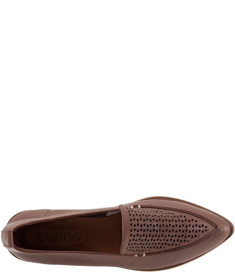 Bueno Blazey Leather Perforated Pointed Toe Loafers