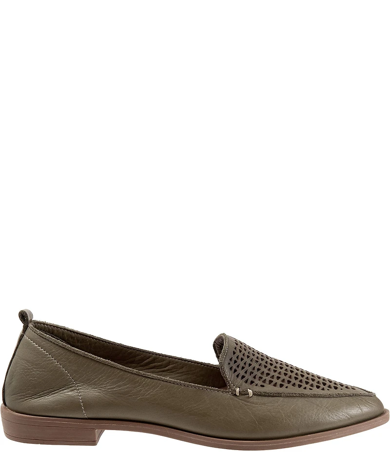 Bueno Blazey Leather Perforated Pointed Toe Loafers