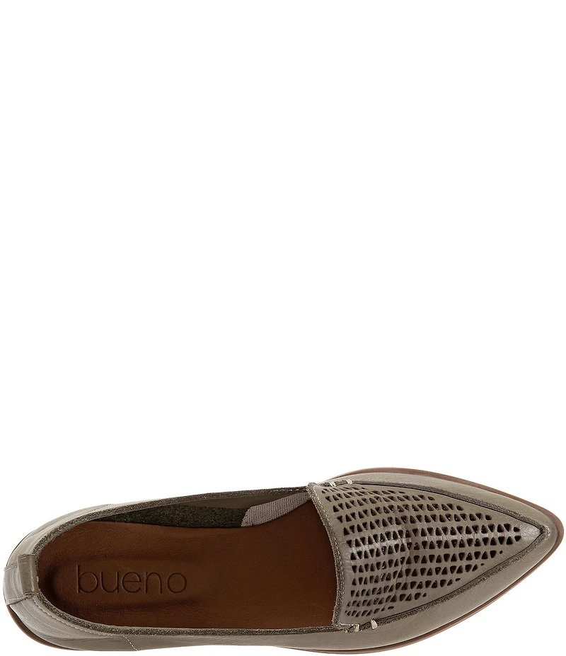 Bueno Blazey Leather Perforated Pointed Toe Loafers