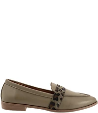 Bueno Bristol Leather Leopard Detail Loafers