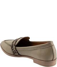 Bueno Bristol Leather Leopard Detail Loafers