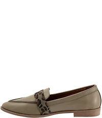 Bueno Bristol Leather Leopard Detail Loafers