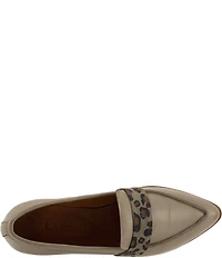 Bueno Bristol Leather Leopard Detail Loafers