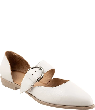 Bueno Brittany Leather Pointed Toe Mary Jane Flats