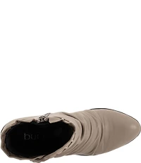 Bueno Connie Ruched Leather Ruffle Detail Booties