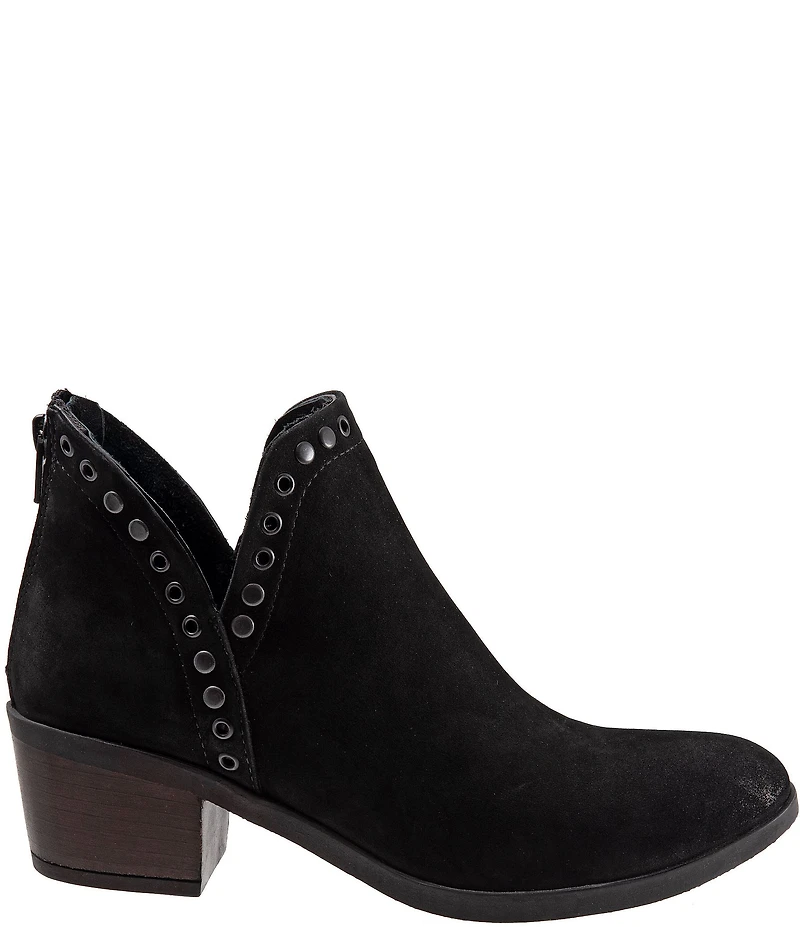 Bueno Cora Nubuck Suede Grommet Studded Ankle Booties