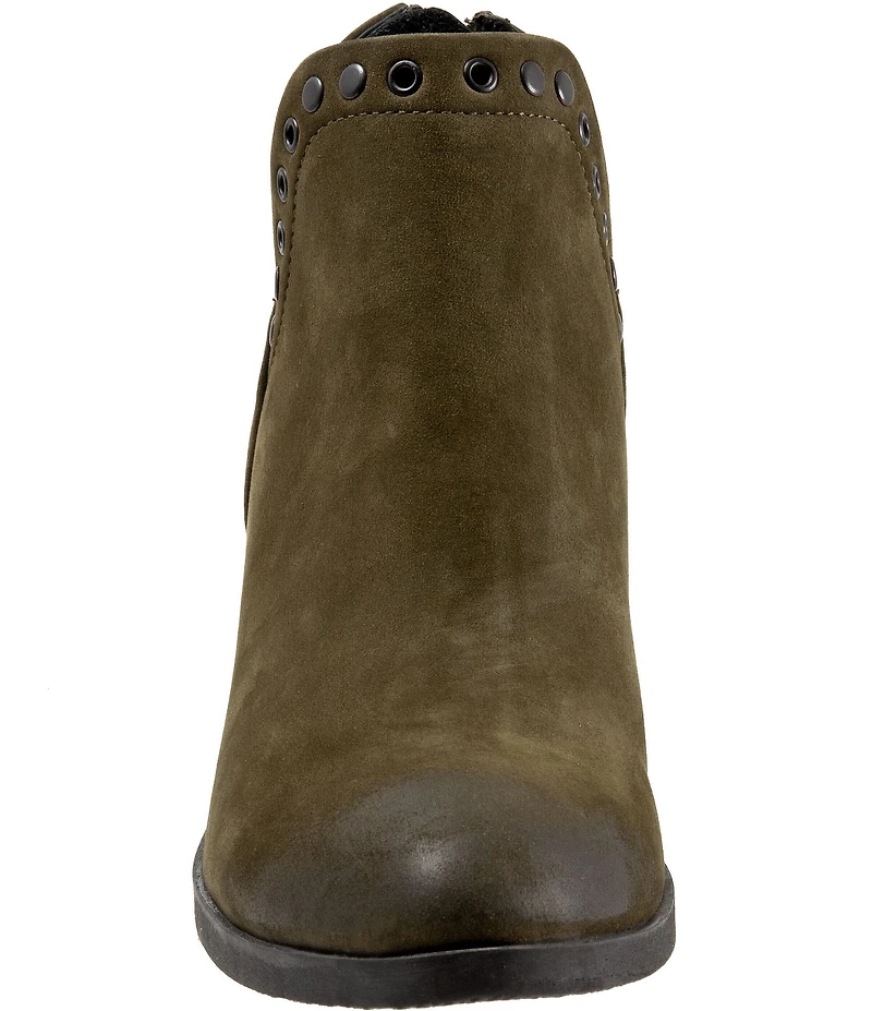 Bueno Cora Nubuck Suede Grommet Studded Ankle Booties
