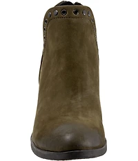 Bueno Cora Nubuck Suede Grommet Studded Ankle Booties