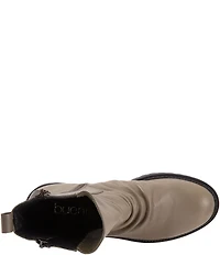Bueno Dakota Ruched Leather Dual Zipper Booties