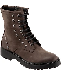 Bueno Dixie Nubuck Suede Studded Combat Booties