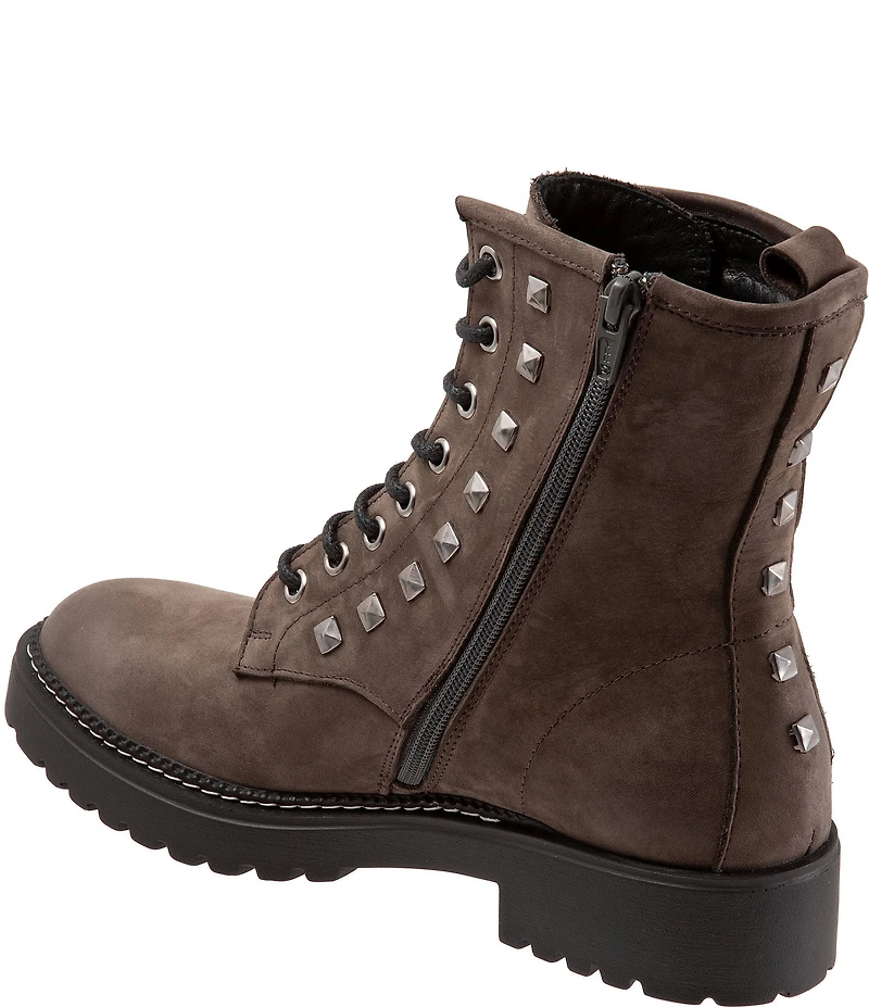 Bueno Dixie Nubuck Suede Studded Combat Booties