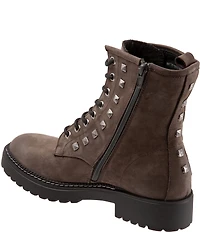 Bueno Dixie Nubuck Suede Studded Combat Booties