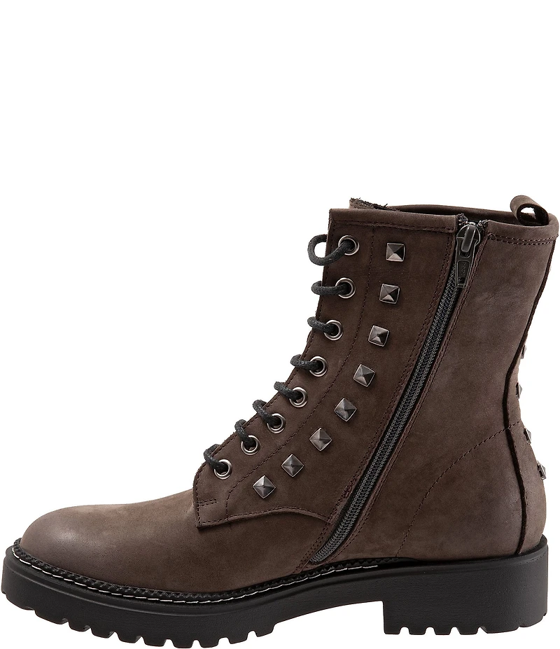 Bueno Dixie Nubuck Suede Studded Combat Booties