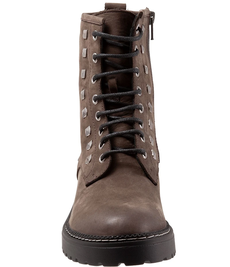 Bueno Dixie Nubuck Suede Studded Combat Booties