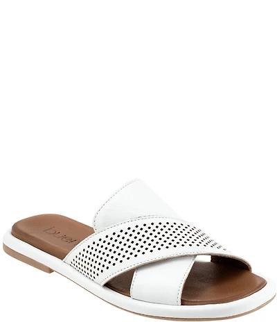 Bueno Eddison Perforated Leather Slide Sandals