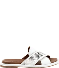 Bueno Eddison Perforated Leather Slide Sandals