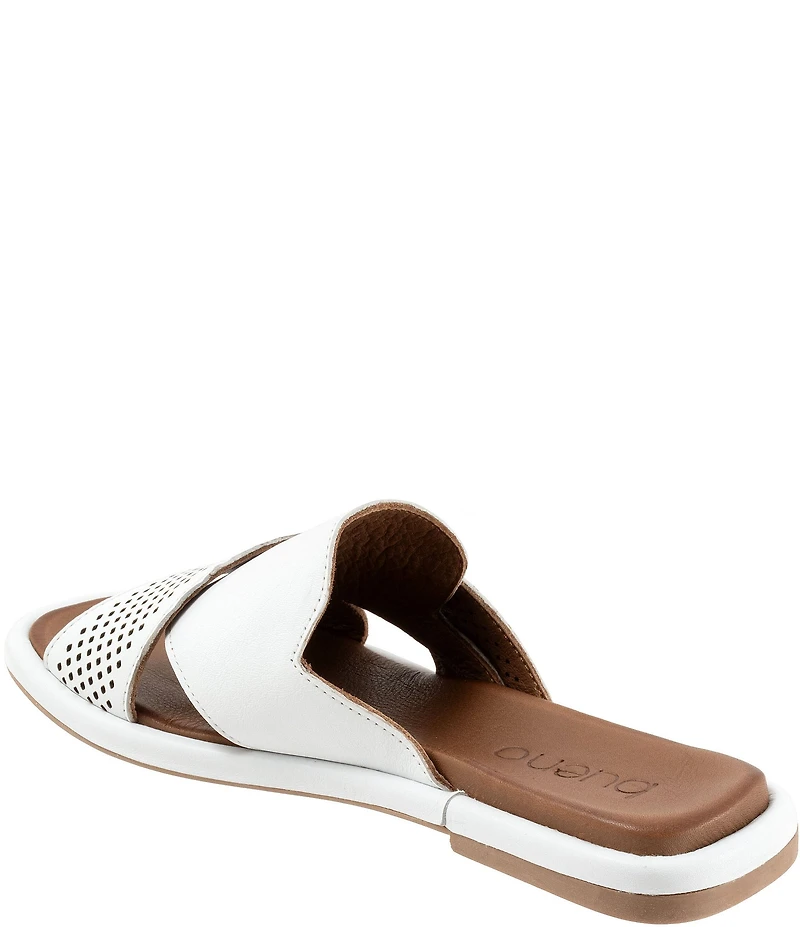 Bueno Eddison Perforated Leather Slide Sandals
