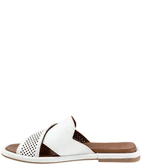 Bueno Eddison Perforated Leather Slide Sandals